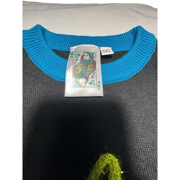 Queen Of Sparkles Women's Size 3XS Edge Rainbow Black Multicolor Sweater #U11-1 - Picture 3 of 8